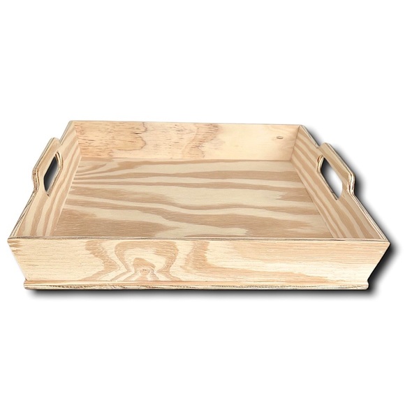 DIY Handmade Tray Pinewood Unfinished Handles - Picture 7 of 8